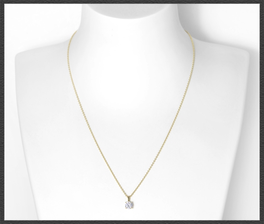 Brillant Anhänger & Kette 585 Gold 1,03ct, Si2